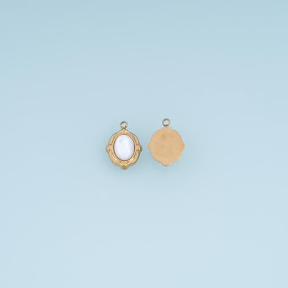 Pearl Oval Charm Pendant for Jewelry Making