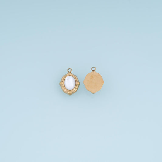 Pearl Oval Pendant ,14K Gold Exquisite Charm DIY Charm for Necklace Bracelet Making