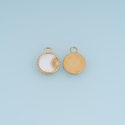Shell Moon Pendant ,14K Gold Exquisite Charm DIY Charm for Necklace Bracelet Making