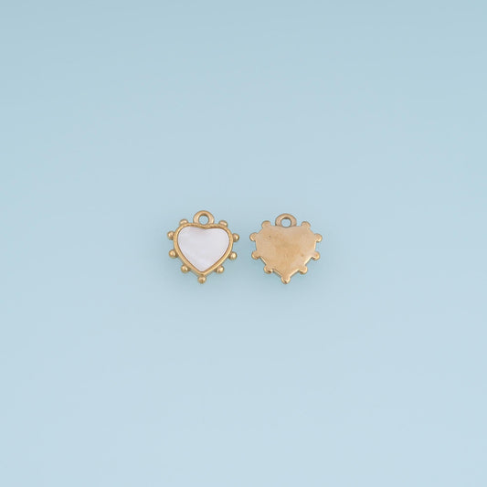 Shell Heart Pendant ,14K Gold Exquisite Charm DIY Charm for Necklace Bracelet Making