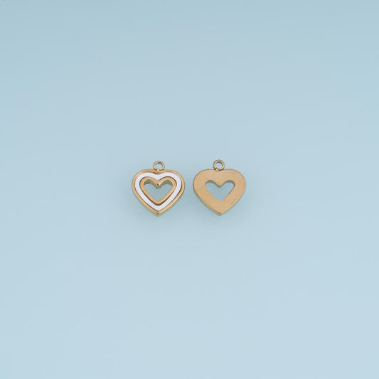 Shell Cutout Heart Pendant ,14K Gold Exquisite Charm DIY Charm for Necklace Bracelet Making