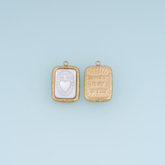 Shell Sacred Heart Pendant ,14K Gold Exquisite Charm DIY Charm for Necklace Bracelet Making