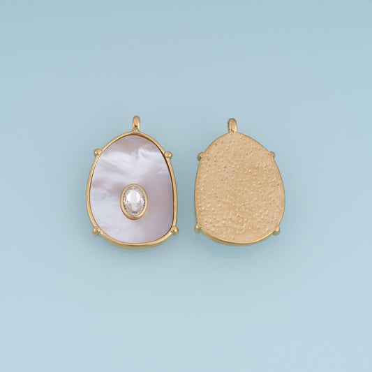 Shell Geometry Pendant ,14K Gold Exquisite Charm DIY Charm for Necklace Bracelet Making