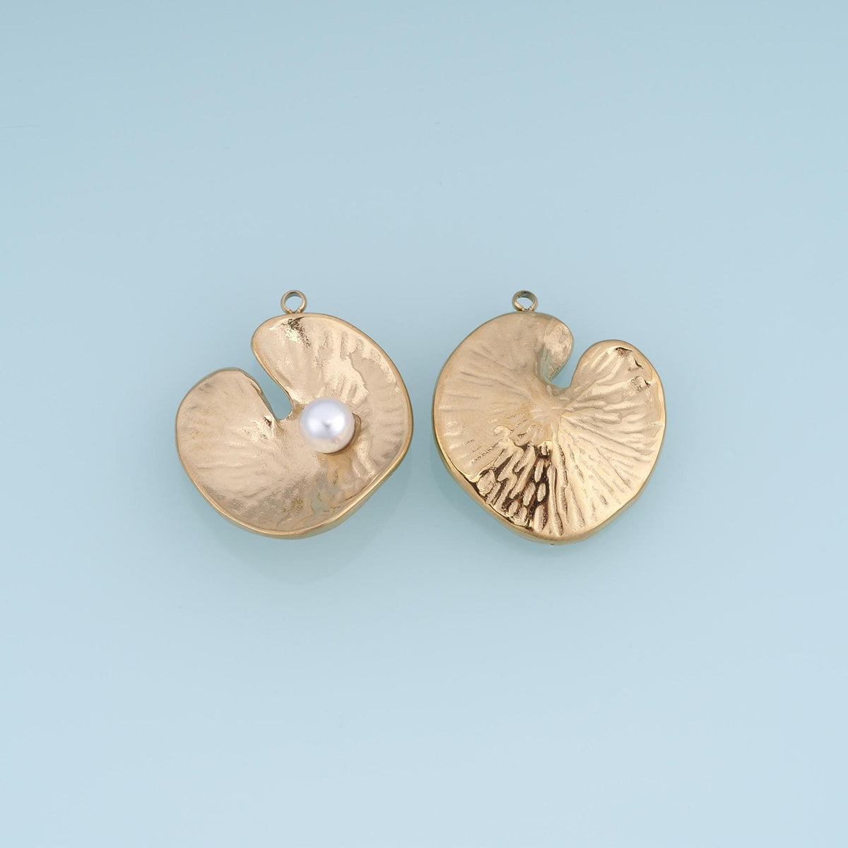 Pearl Leaf Charm Pendant for Jewelry Making