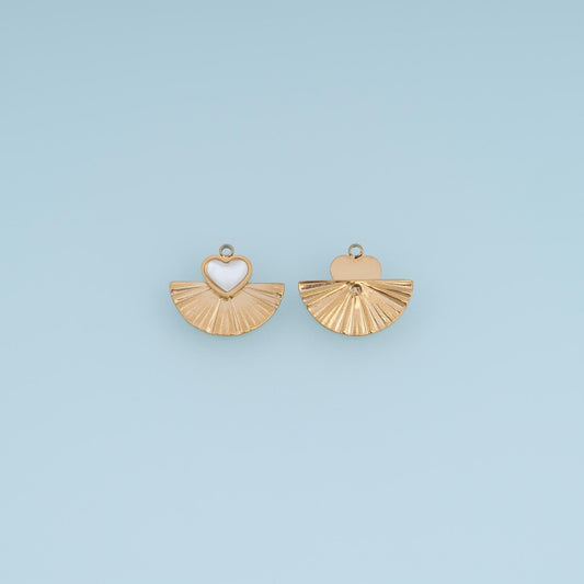 Shell Heart Pendant ,14K Gold Exquisite Charm DIY Charm for Necklace Bracelet Making