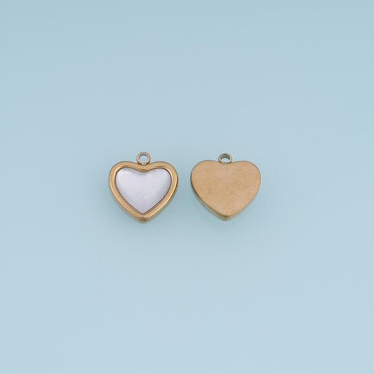 Shell Heart Pendant ,14K Gold Exquisite Charm DIY Charm for Necklace Bracelet Making