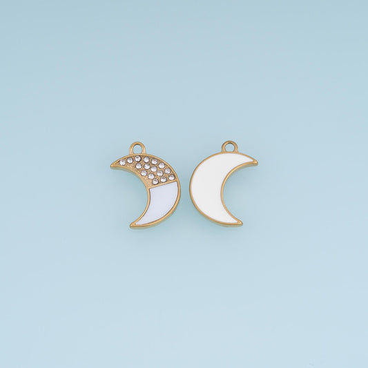 Shell Moon Pendant ,14K Gold Exquisite Charm DIY Charm for Necklace Bracelet Making