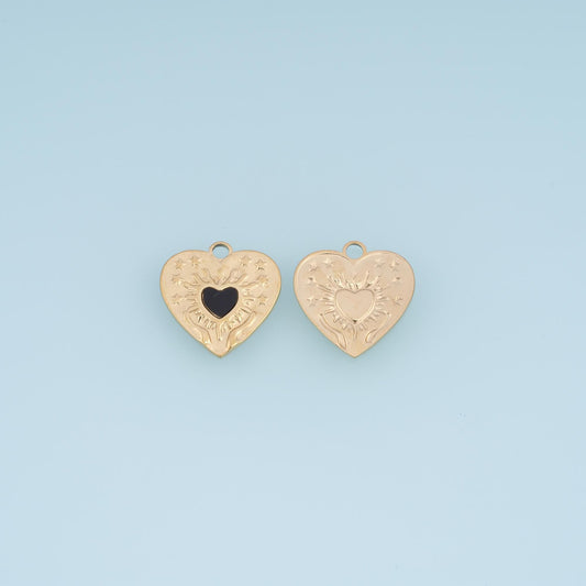 Shell Heart Star Pendant ,14K Gold Exquisite Charm DIY Charm for Necklace Bracelet Making