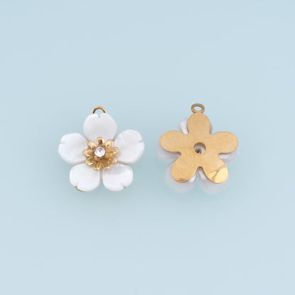 Flower Charm Pendant for Jewelry Making
