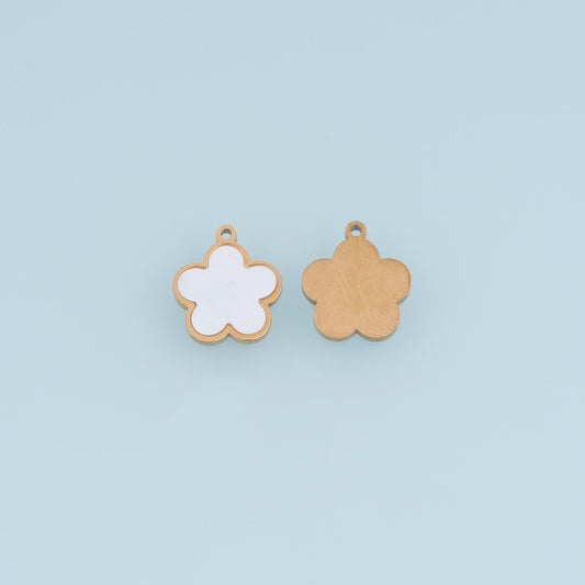 Shell Flower Pendant ,14K Gold Exquisite Charm DIY Charm for Necklace Bracelet Making