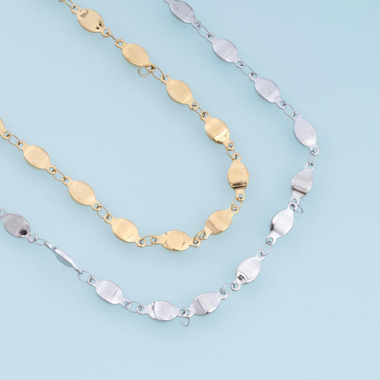 Stainless Steel Oval Chain, 14K Gold Stainless Steel Chain,Waterproof Chain for DIY Necklace Bracelet Making
