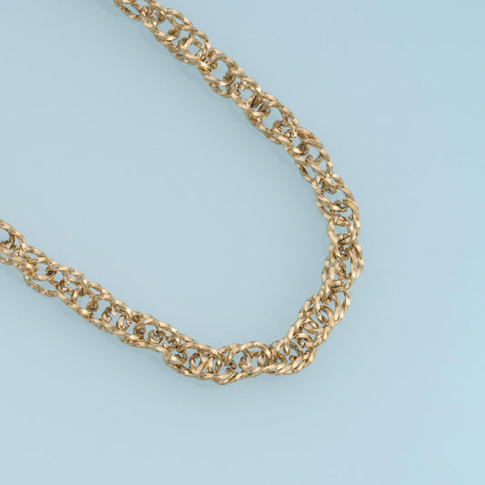 Stainless Steel Twisted Rope Chain,14K Gold Stainless Steel Chain,Waterproof Chain for DIY Necklace Bracelet Making