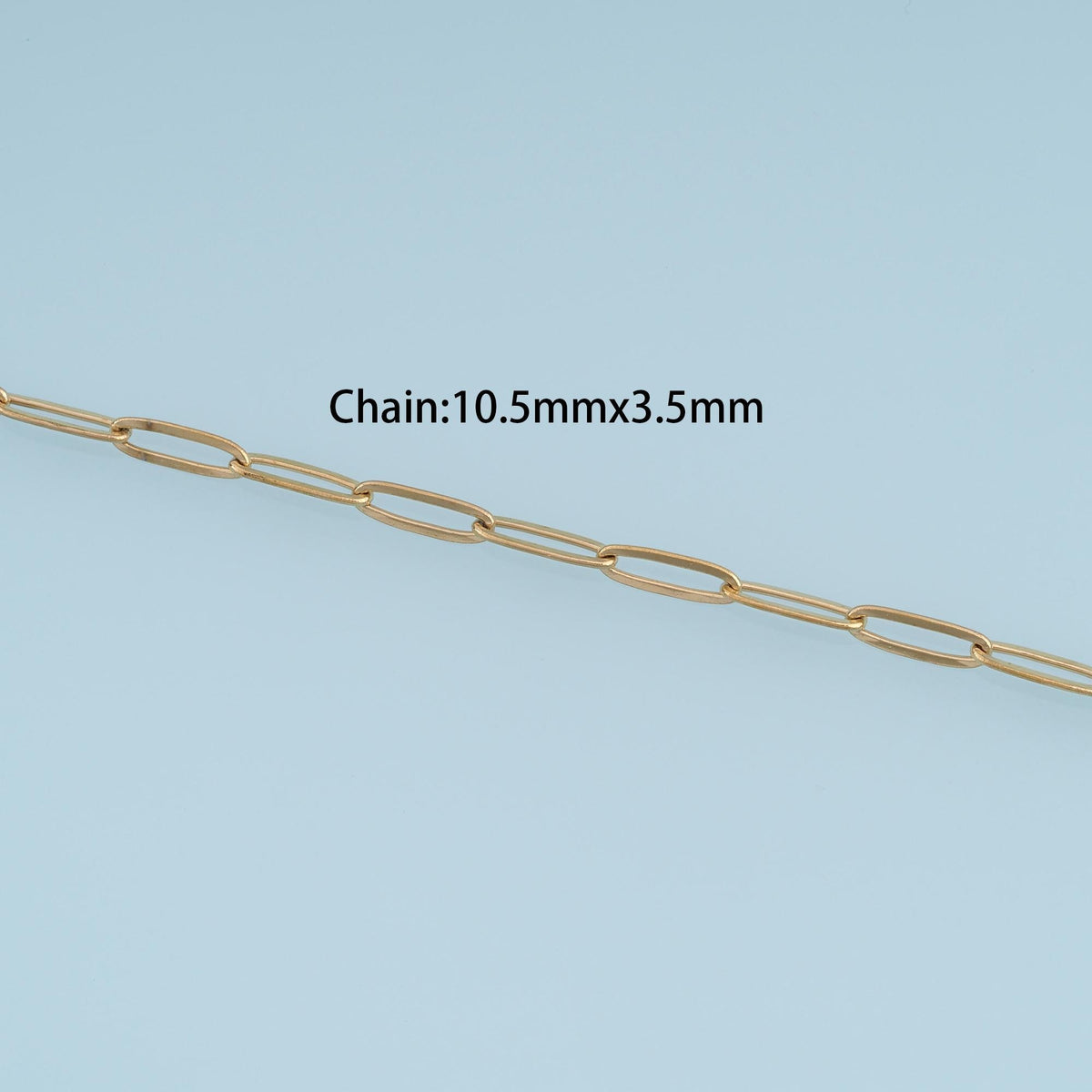 Stainless Steel Flat Paperclip Chain, 14K Gold Stainless Steel Chain,Waterproof Chain for DIY Necklace Bracelet Making