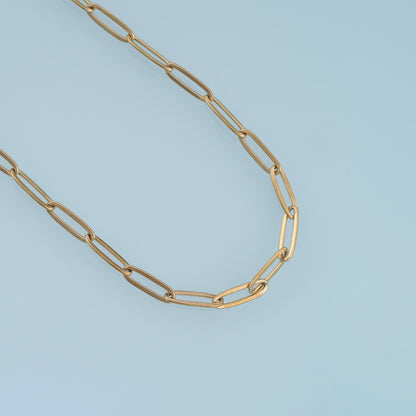 Stainless Steel Flat Paperclip Chain, 14K Gold Stainless Steel Chain,Waterproof Chain for DIY Necklace Bracelet Making