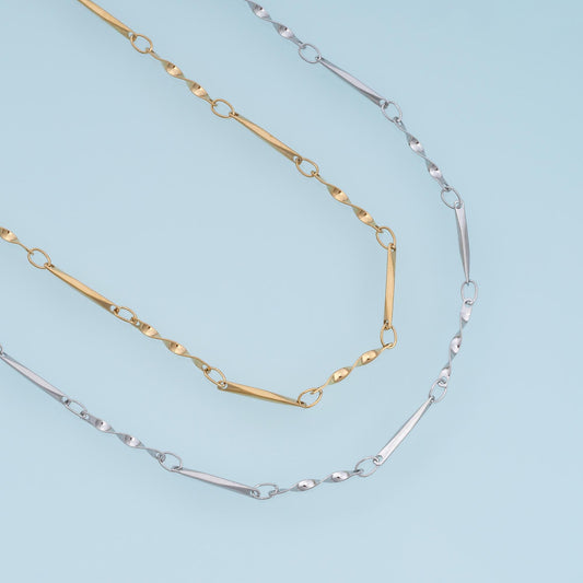 Stainless Steel Spiral Twist Chain, 14K Gold Stainless Steel Chain,Waterproof Chain for DIY Necklace Bracelet Making