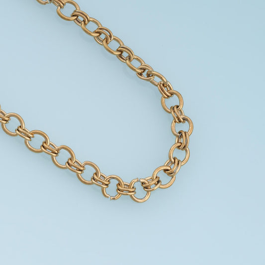 Stainless Steel Oval Link Chain, 14K Gold Stainless Steel Chain,Waterproof Chain for DIY Necklace Bracelet Making