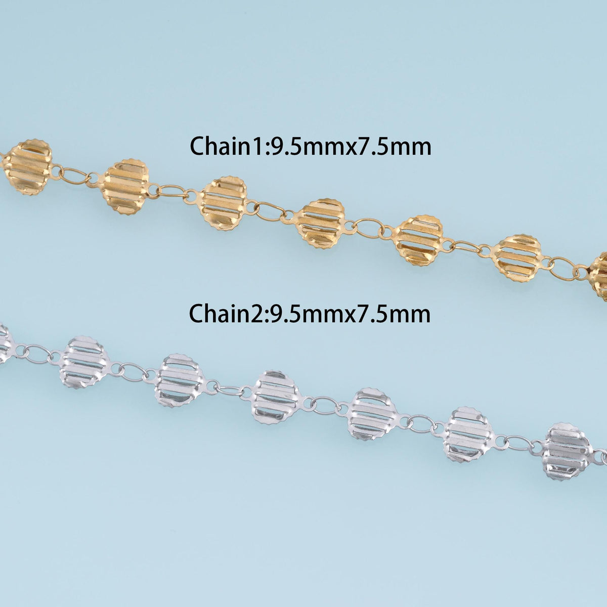 Stainless Steel Heart Link Chain, 14K Gold Stainless Steel Chain,Waterproof Chain for DIY Necklace Bracelet Making