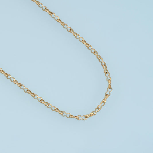 Stainless Steel Wave Link Chain, 14K Gold Stainless Steel Chain,Waterproof Chain for DIY Necklace Bracelet Making