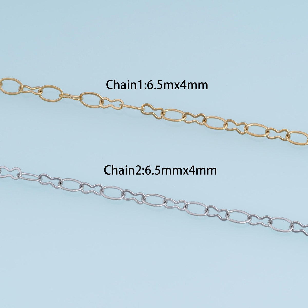 14K Gold Oval Jewelry Chain 3.28 ft, 16.40 ft for Jewelry Making