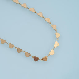 Stainless Steel Heart Link Chain, 14K Gold Stainless Steel Chain,Waterproof Chain for DIY Necklace Bracelet Making