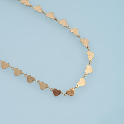 Stainless Steel Heart Link Chain, 14K Gold Stainless Steel Chain,Waterproof Chain for DIY Necklace Bracelet Making