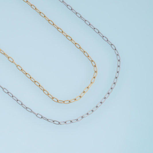 Stainless Steel Oval Link Chain, 14K Gold Stainless Steel Chain,Waterproof Chain for DIY Necklace Bracelet Making