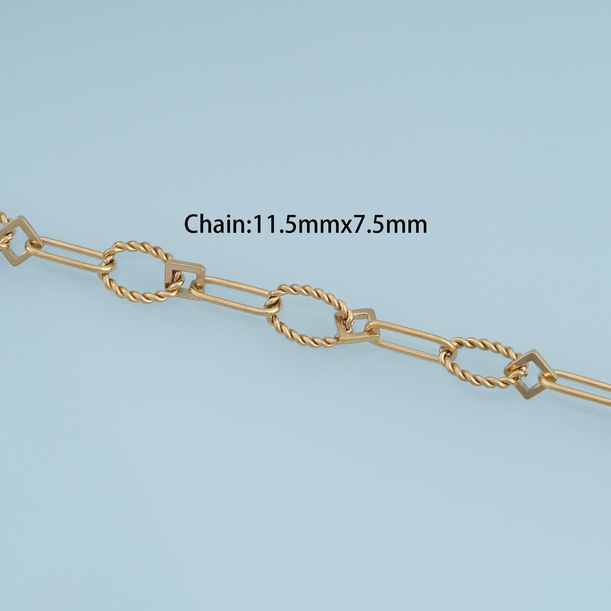 Stainless Steel Twisted Oval Link Chain, 14K Gold Stainless Steel Chain,Waterproof Chain for DIY Necklace Bracelet Making