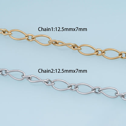14K Gold Oval Jewelry Chain 3.28 ft, 16.40 ft for Jewelry Making