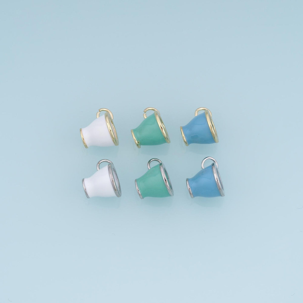 18K Gold Filled Bell Charm,Pastel Enamel Pendant,White Green Blue Bell Charm,DIY Necklace Bracelet Jewelry Making Supply