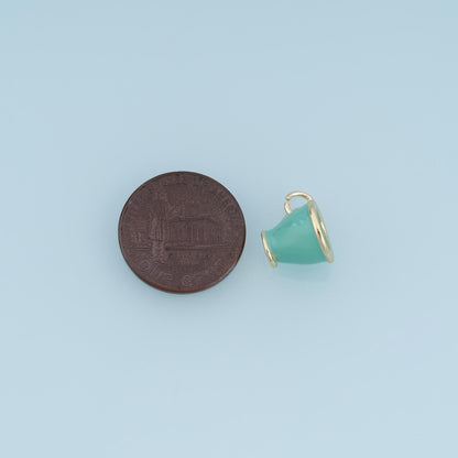 18K Gold Filled Bell Charm,Pastel Enamel Pendant,White Green Blue Bell Charm,DIY Necklace Bracelet Jewelry Making Supply