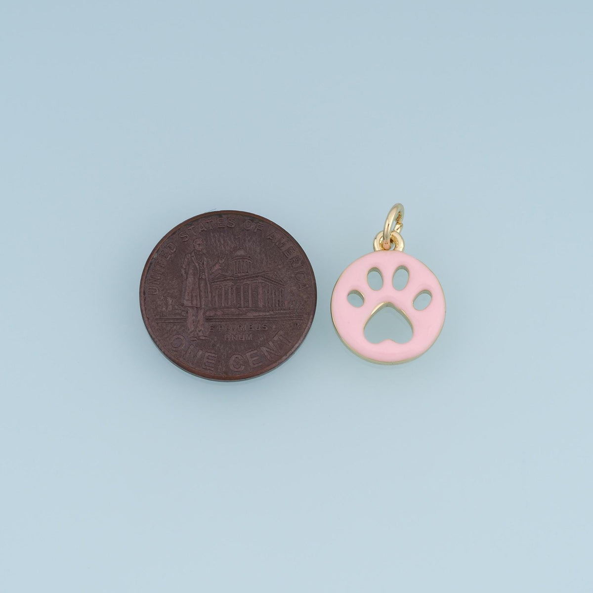 18K Gold Filled Enamel Paw Charm Pendant for Jewelry Making