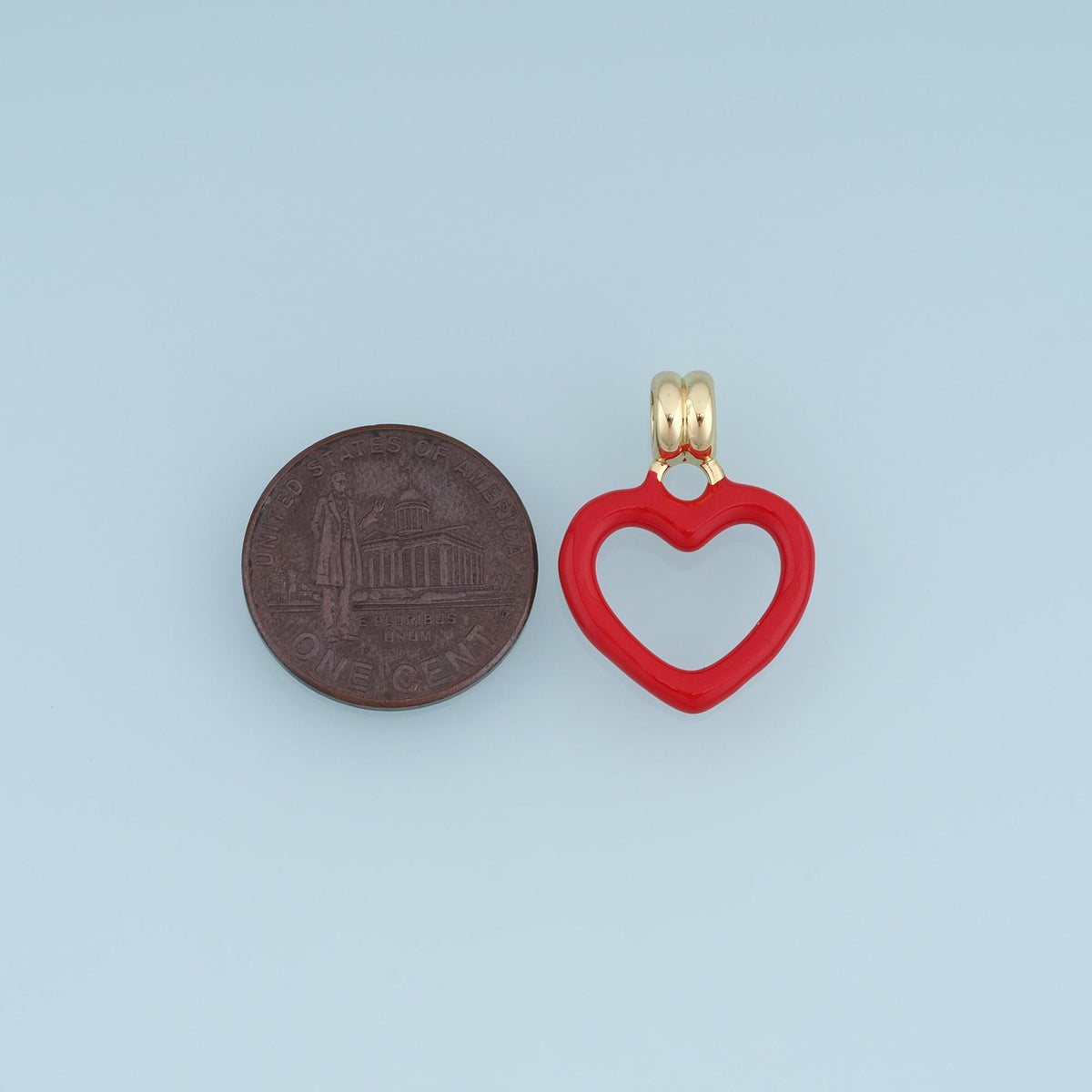 18K Gold Filled Heart Charm Pendant for Jewelry Making
