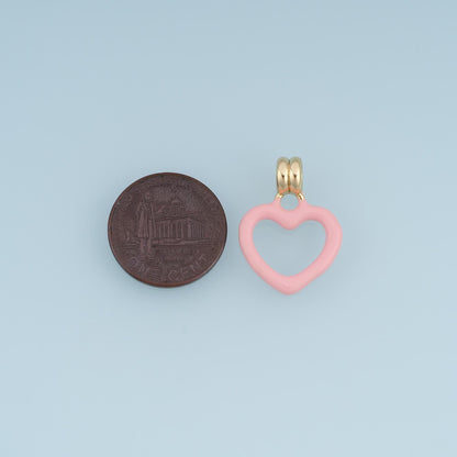 18K Gold Filled Heart Charm Pendant for Jewelry Making