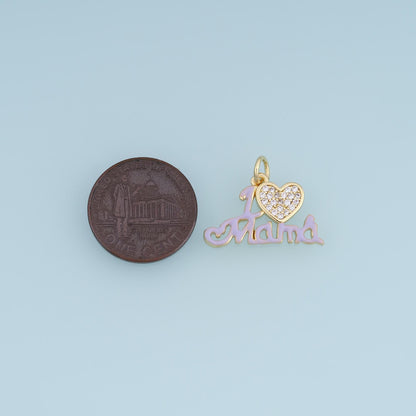 18K Gold Filled Enamel Heart Charm Pendant for Jewelry Making