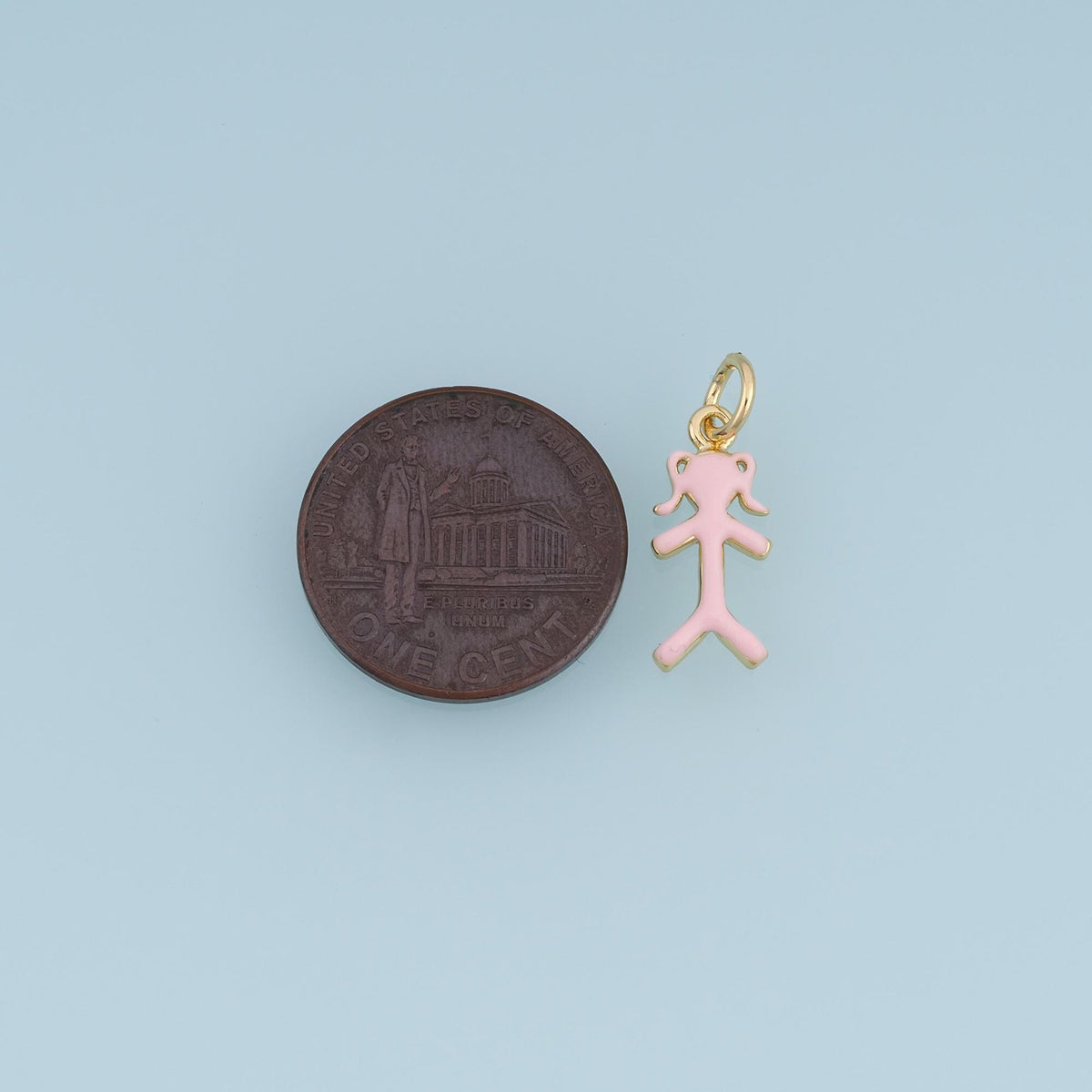 18K Gold Filled Girl Charm,Enamel Female Figure Pendant,Pink Purple Girl Charm,DIY Necklace Bracelet Jewelry Making Supply