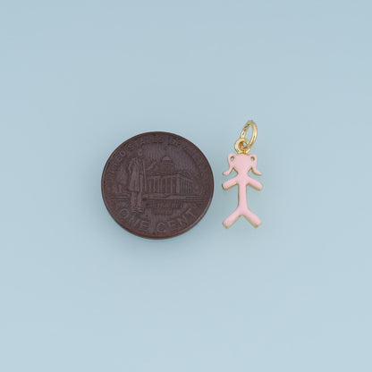 18K Gold Filled Girl Charm,Enamel Female Figure Pendant,Pink Purple Girl Charm,DIY Necklace Bracelet Jewelry Making Supply