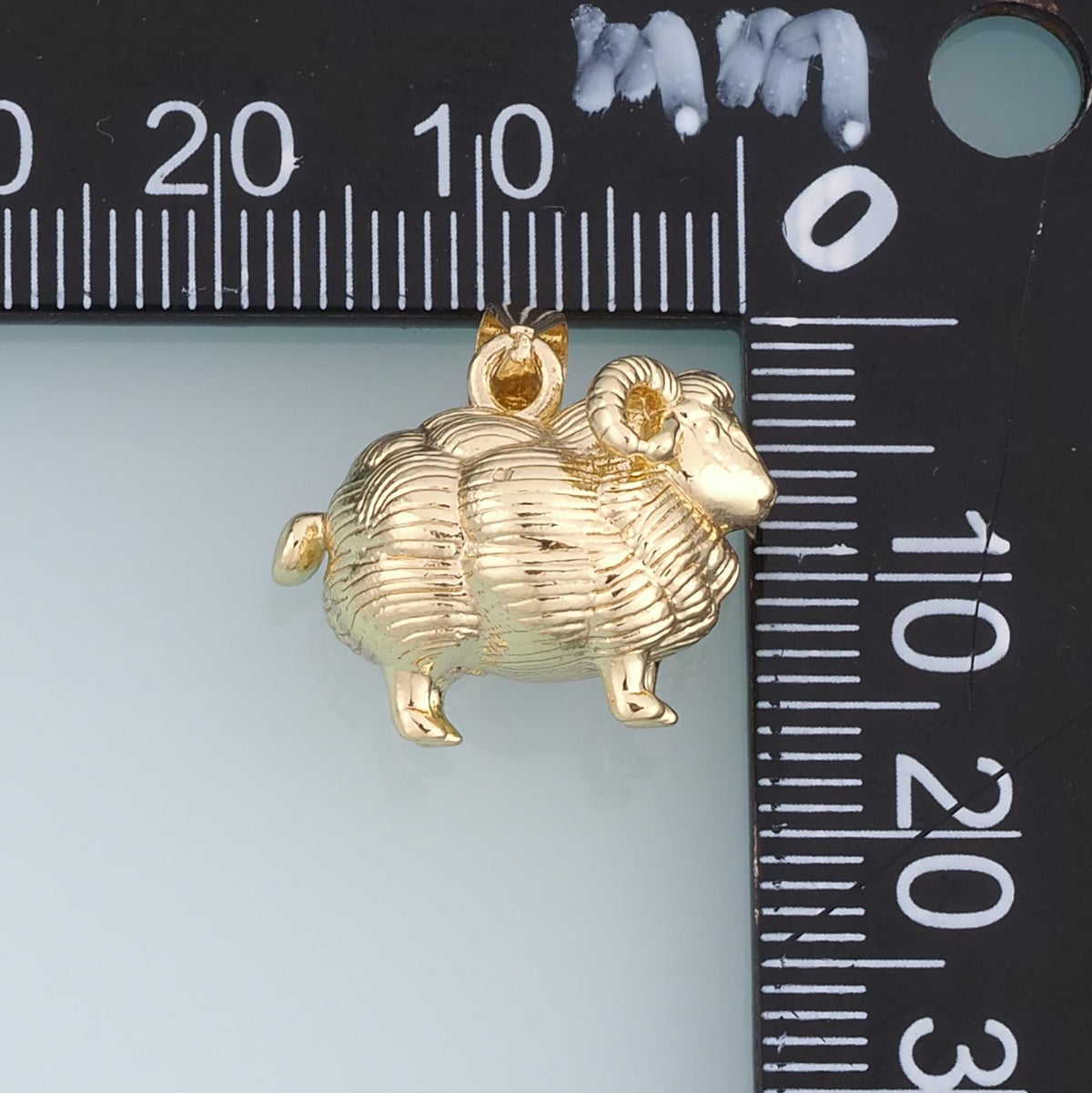 18K Gold Filled Sheep Charm,Textured Lamb Pendant,Farm Animal Charm,Gold Sheep Pendant,DIY Necklace Bracelet Jewelry Supply