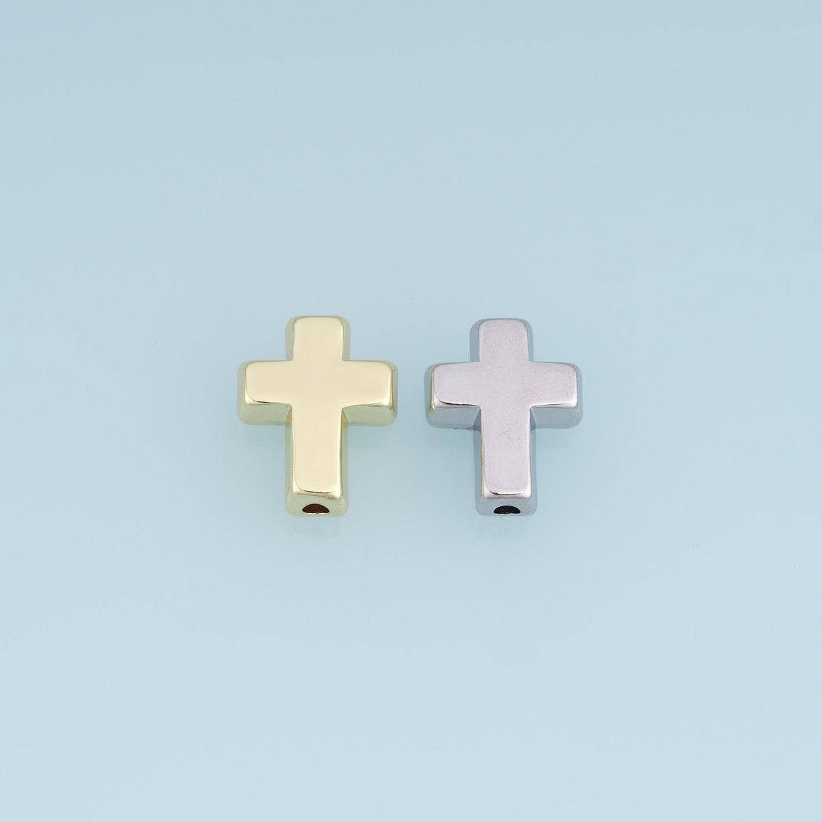 18K Gold Filled Cross Spacer Beads 15.5 mm, 12 mm for Jewelry Making
