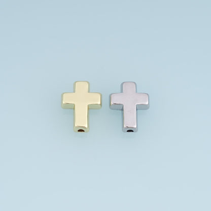 18K Gold Filled Cross Spacer Beads 15.5 mm, 12 mm for Jewelry Making