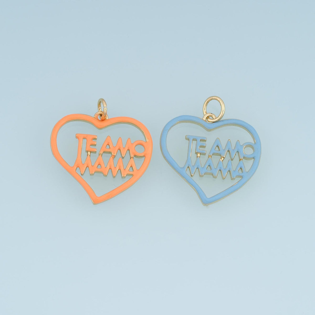 18K Gold Filled Enamel Heart Charm Pendant for Jewelry Making
