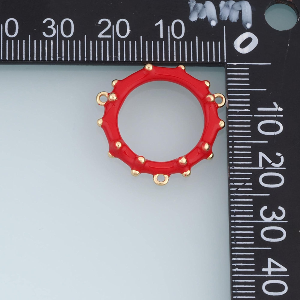 18K Gold Filled Enamel Connector 23.5 mm for Jewelry Making