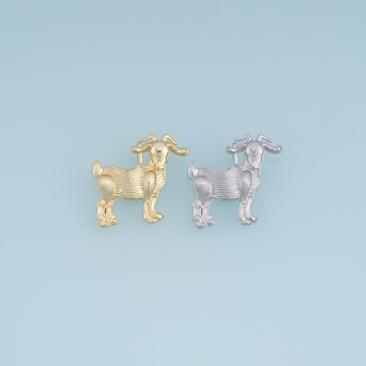 18K Gold Filled Goat Charm,Textured Goat Pendant,Farm Animal Charm,Gold Goat Jewelry,DIY Necklace Bracelet Jewelry Supply