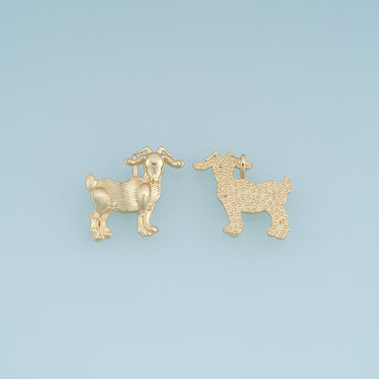 18K Gold Filled Goat Charm,Textured Goat Pendant,Farm Animal Charm,Gold Goat Jewelry,DIY Necklace Bracelet Jewelry Supply