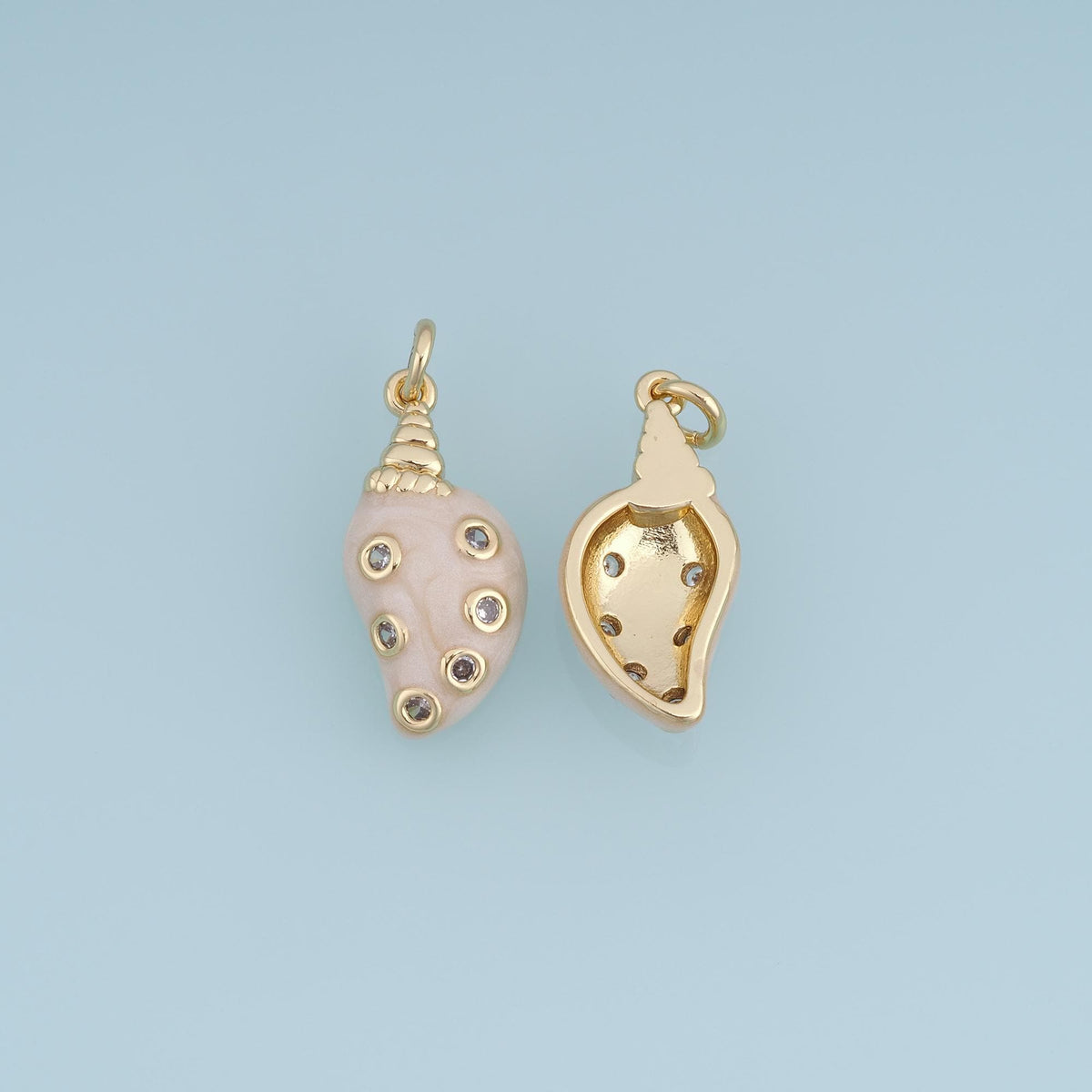 18K Gold Filled Pearl Shell Charm Pendant for Jewelry Making