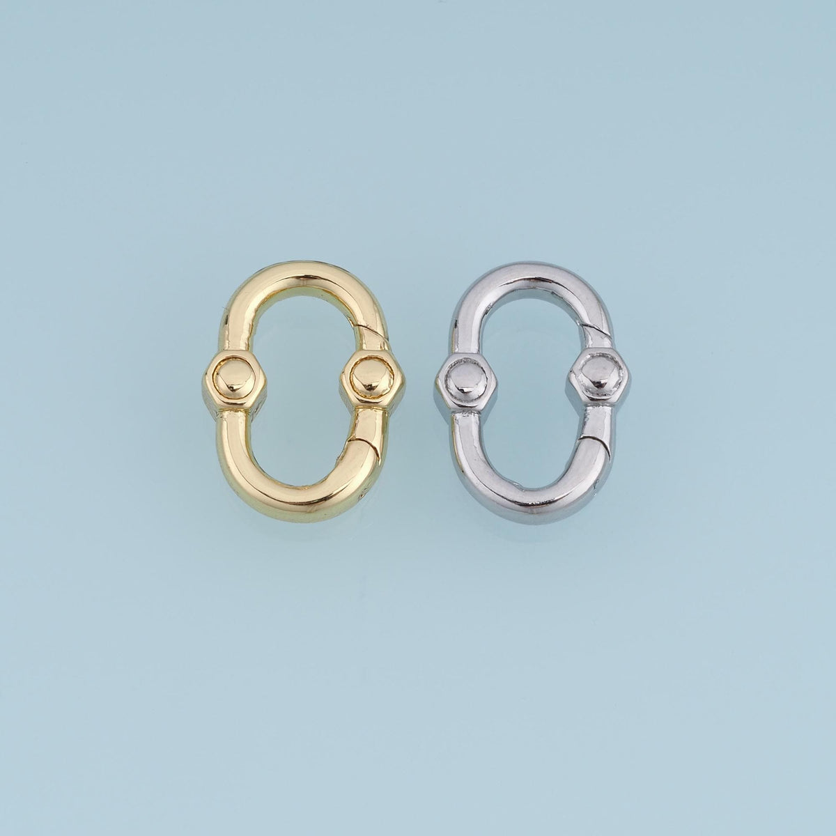 18K Gold Filled Oval Clasp 11 mm, 10.5 mm for Jewelry Making