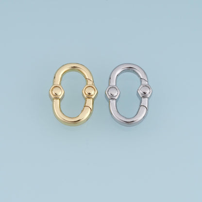 18K Gold Filled Oval Clasp 11 mm, 10.5 mm for Jewelry Making