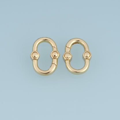 18K Gold Filled Oval Clasp 11 mm, 10.5 mm for Jewelry Making