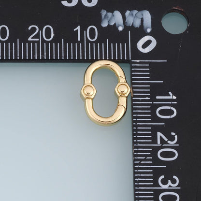 18K Gold Filled Oval Clasp 11 mm, 10.5 mm for Jewelry Making
