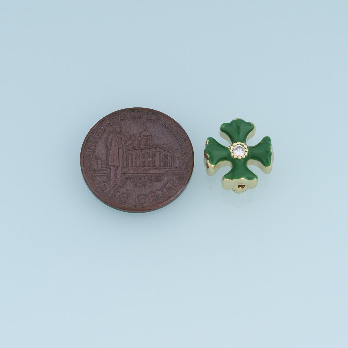 18K Gold Filled Enamel Cross Spacer Beads 12 mm, 1 mm for Jewelry Making