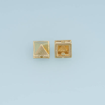 18K Gold Filled Square Spacer Beads 8 mm, 2 mm for Jewelry Making